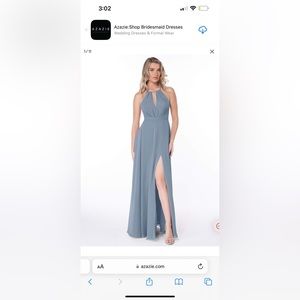 AZAZIE EVALEEN DRESS IN DUSTY BLUE SIZE A14